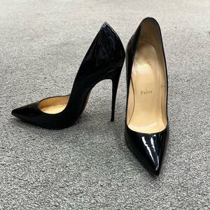 Christian Louboutin black pattern leather So Kate heels 37.5